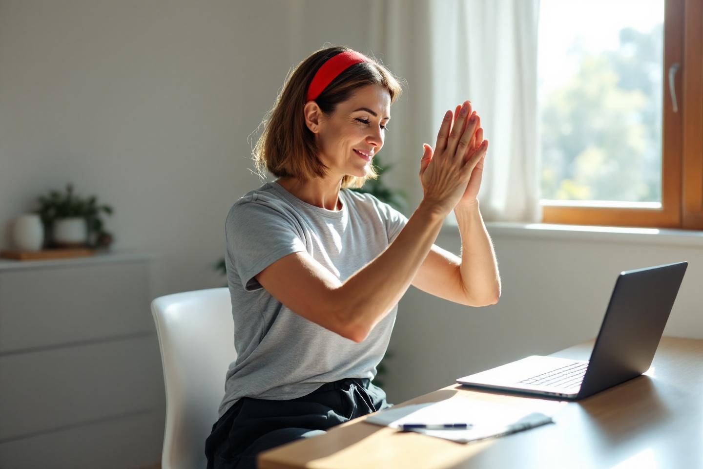 Mon exercice du jour pour prévenir les douleurs aux poignets après le travail devant l’ordinateur