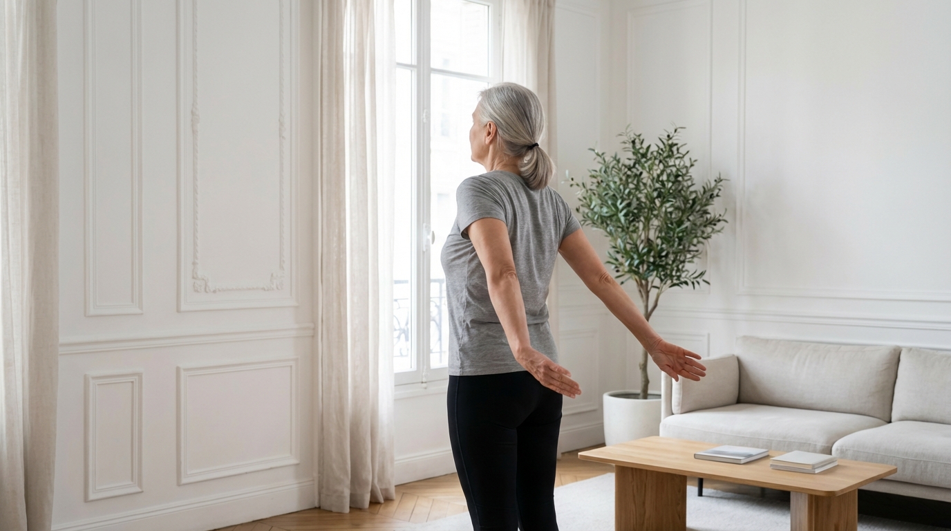 Mon exercice du jour pour dire adieu aux bras qui pendent : debout, sans matériel, en 5 minutes