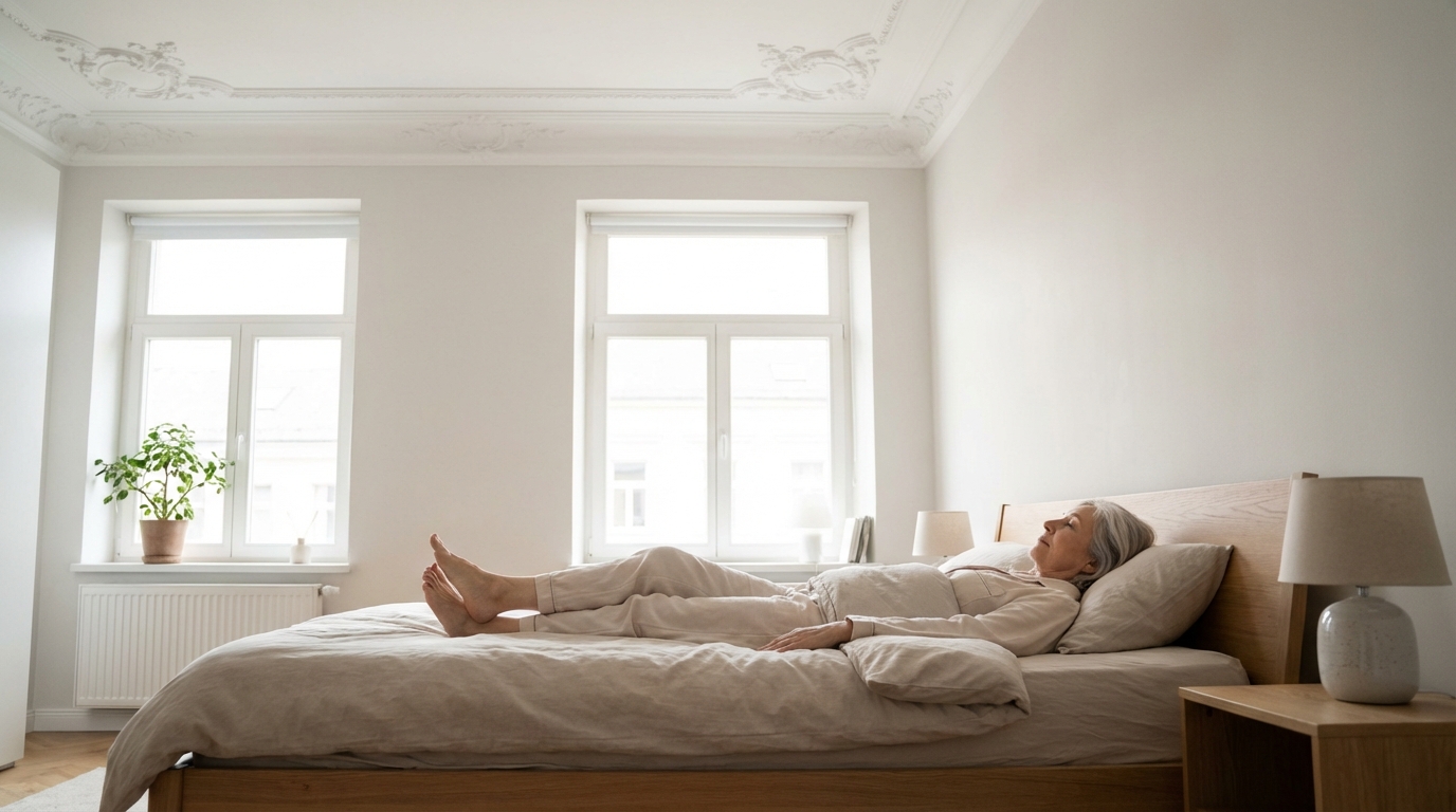 Mon exercice du jour pour relancer la circulation des jambes dès le réveil, sans poser un pied par terre