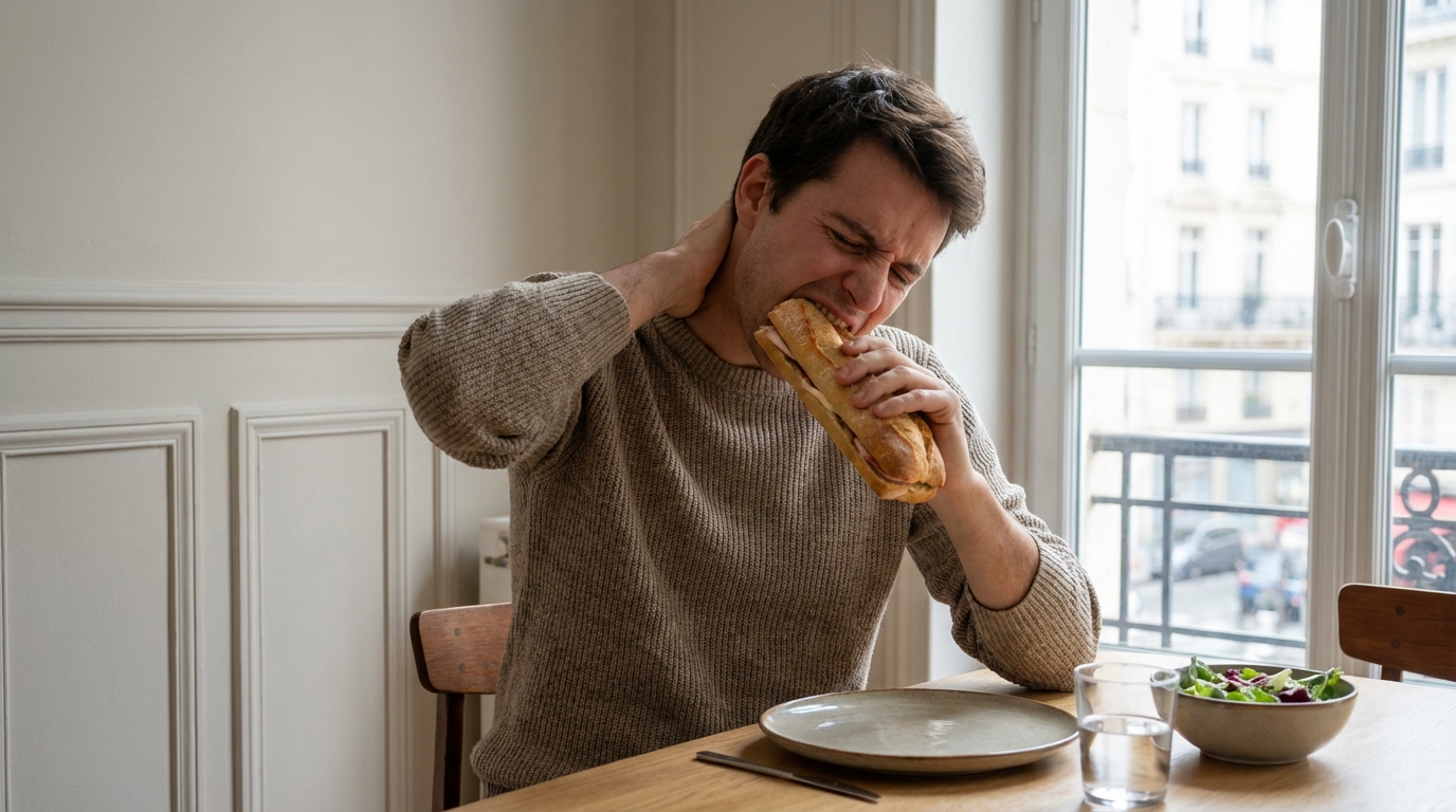Pourquoi la vitesse à laquelle vous mangez fatigue votre cou sans que vous le soupçonniez